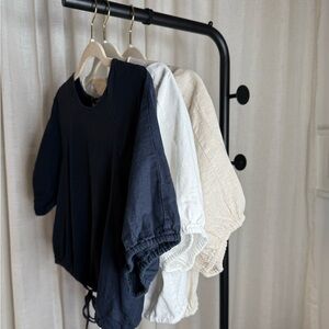 Banana Republic Linen Tie-Front Top Bundle (3) – Size M